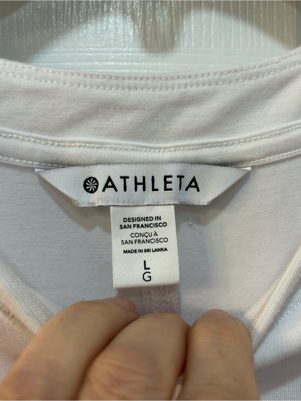 Athleta Inspire Top Women Size L White 3/4 Sleeves Soft Oversized Tunic Drop Hem - Picture 3 of 9